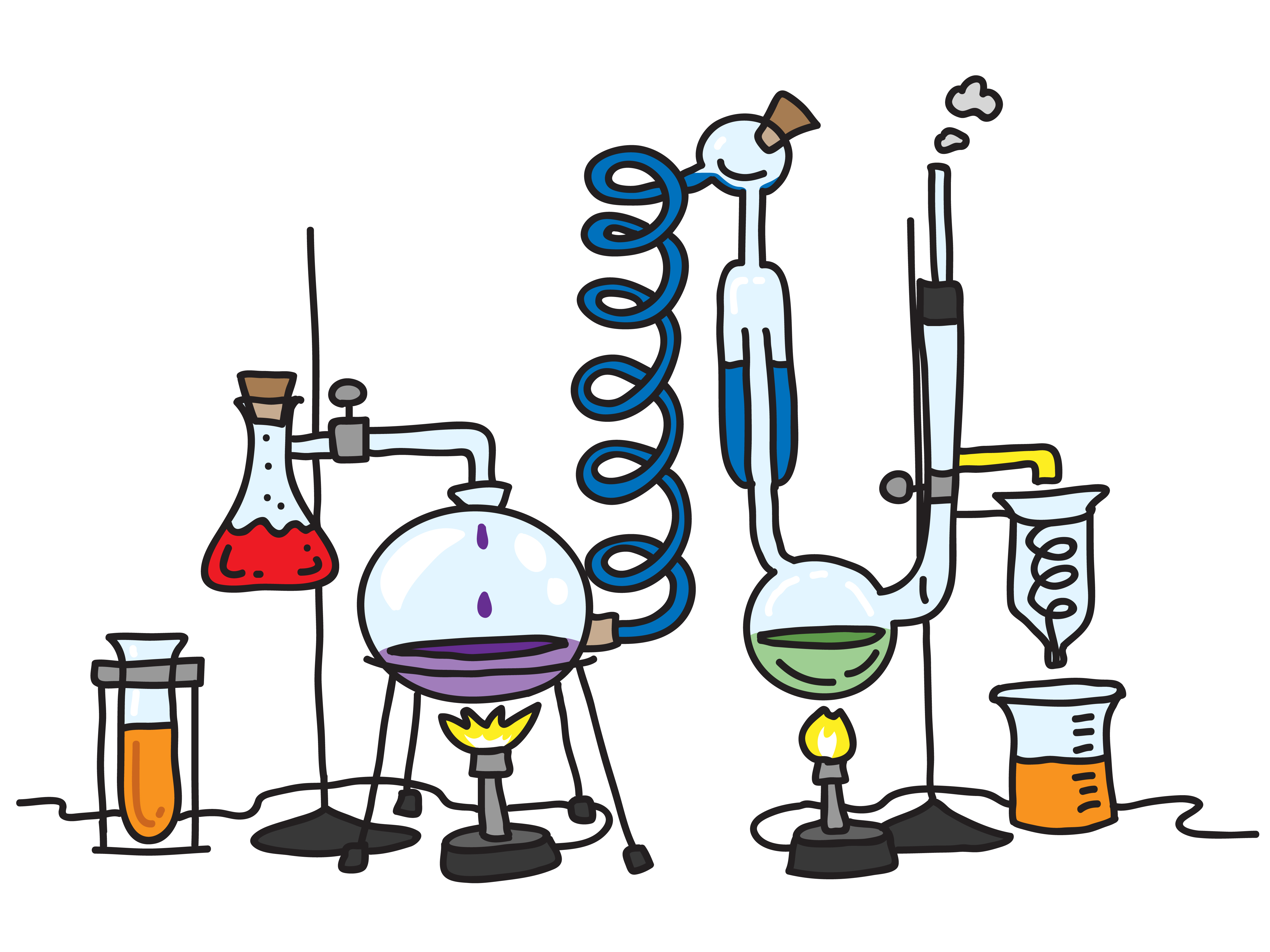 illustration of a chemistry experiment